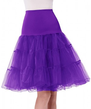 Slips Women's 50s Petticoat Vintage Crinoline Tutu Underskirts - Purple - CV18YGLA9GN