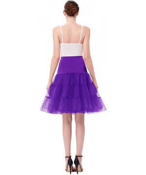 Slips Women's 50s Petticoat Vintage Crinoline Tutu Underskirts - Purple - CV18YGLA9GN