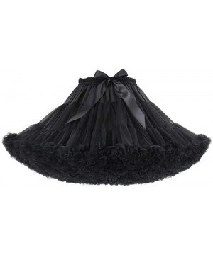 Slips Women's Soft Multi-Layer Puffy Tulle Petticoat Short Tutu Skirt Princess Ballet Dance Pettiskirts Underskirt - Black - ...