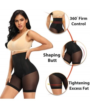 Shapewear Thigh Slimmer Butt Lifter Shapewear Tummy Control for Women High Waist Body Shaper Shorts - Black-mesh - CV198S7IEHK