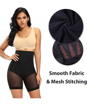 Shapewear Thigh Slimmer Butt Lifter Shapewear Tummy Control for Women High Waist Body Shaper Shorts - Black-mesh - CV198S7IEHK