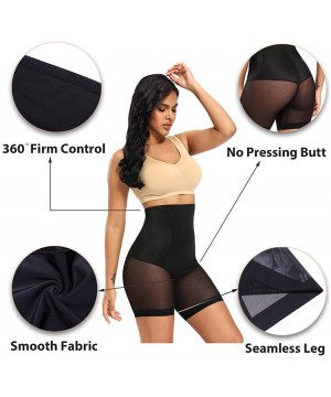 Shapewear Thigh Slimmer Butt Lifter Shapewear Tummy Control for Women High Waist Body Shaper Shorts - Black-mesh - CV198S7IEHK