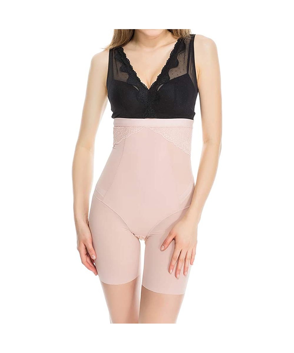 Slips Shapewear Shorts for Women Tummy Control- Thigh Slimmer Hi-Wasit Shaper - Peony Pink High Waist Shaping Short - CF18AC2...