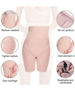 Slips Shapewear Shorts for Women Tummy Control- Thigh Slimmer Hi-Wasit Shaper - Peony Pink High Waist Shaping Short - CF18AC2...