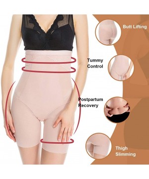 Slips Shapewear Shorts for Women Tummy Control- Thigh Slimmer Hi-Wasit Shaper - Peony Pink High Waist Shaping Short - CF18AC2...