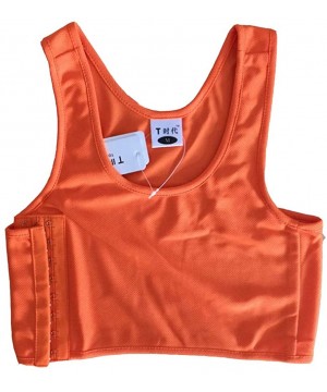 Bustiers & Corsets Women Les Mesh Elastic Breathable Chest Binders Vest Top Tomboy Tank Sports Bra - Orange - CE18ZG02X7X