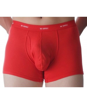 Boxer Briefs Men's 3D-Crotch Breathable/Comfortable Boxer Briefs - Red - C1113LW8FWB