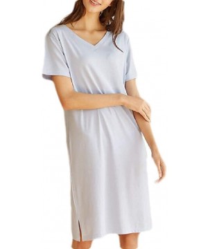 Nightgowns & Sleepshirts Short Sleeve Knitted T-Shirt Sleepwear Nightgown Sleep Dress - 2 - CO19DSW53AH