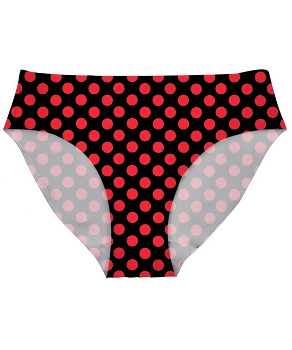 Panties Women Sexy Seamless Hipster Panties Soft Comfy Vintage Polka Dot Underwear - Black Red Polka Dot - CE18UAS8DKW