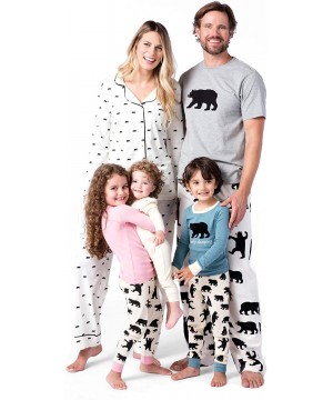 Sleep Sets Bear Family Pajamas - Kid's Long Sleeve Pajama Set - Black Bear on Pink - Bearly Sleeping - CY18D8G5G5M