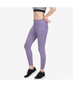 Slips Yoga Pants for Women-Women's High Waist Tight Running Sports Elastic Solid Color Fitness Yoga Pants - Purple - CG193WRT5S2