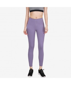 Slips Yoga Pants for Women-Women's High Waist Tight Running Sports Elastic Solid Color Fitness Yoga Pants - Purple - CG193WRT5S2