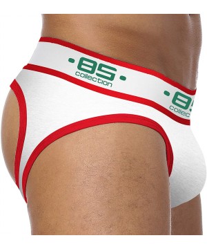 G-Strings & Thongs Mens Sports Comfortable Low Rise Bikini Briefs Underwear Low Waist - Wht+red+gry - CW192DTKUX7