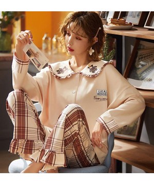 Sets Leisure Wear Home Clothes for Women Skin Friendly Material Cute Soft Pajama Sets - Milk White - CM199HMWUHK