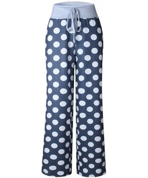 Bottoms Women's Pajama Lounge Pants Floral Striped Polka Dot Print Comfy Casual Stretch Palazzo Bottoms Pants Wide Leg - Ligh...