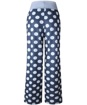 Bottoms Women's Pajama Lounge Pants Floral Striped Polka Dot Print Comfy Casual Stretch Palazzo Bottoms Pants Wide Leg - Ligh...