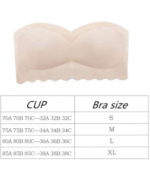 Camisoles & Tanks LaxChic Ice Silk Air Bra Seamless Ice Silk Wrapped Chest Strap Chest Pad Base Tube Top Bra - Pink - CA19C23...