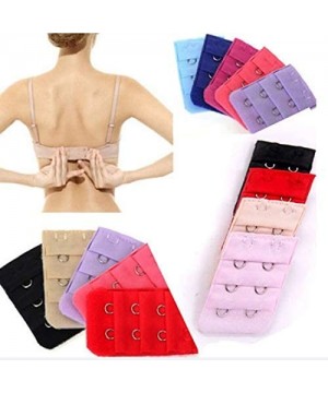 Accessories Bra Strap 5Pcs Breathable Women 3 Rows 2 Hooks Bra Strap Extender Soft Back Band Extension Black - Black - C4194W...