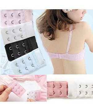 Accessories Bra Strap 5Pcs Breathable Women 3 Rows 2 Hooks Bra Strap Extender Soft Back Band Extension Black - Black - C4194W...