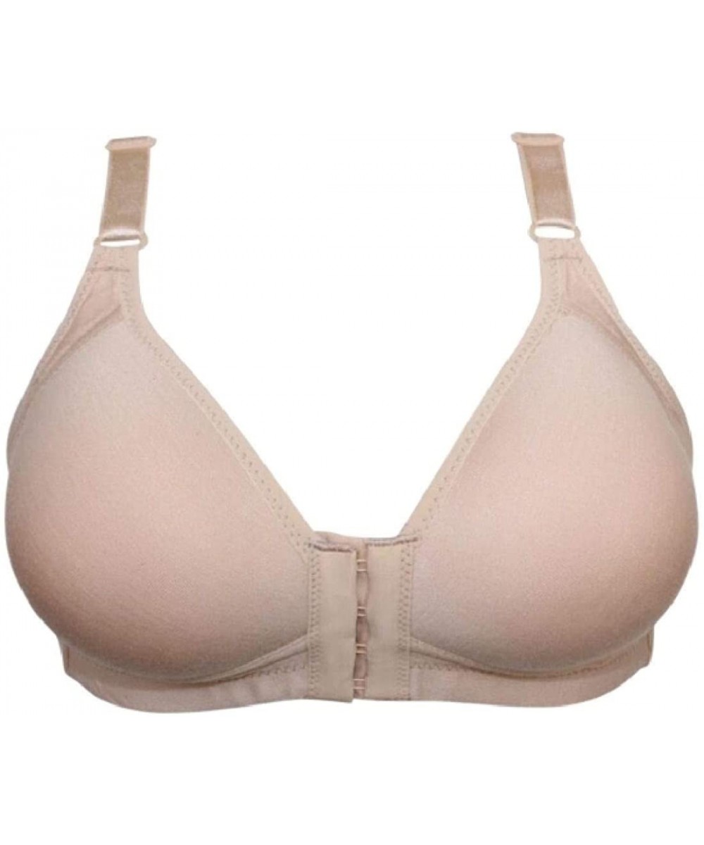 Bras Women's No Underwire Cotton Push up Comfy Plus Size Front Closure Bra - 1 - CX18UI8ROWW