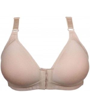 Bras Women's No Underwire Cotton Push up Comfy Plus Size Front Closure Bra - 1 - CX18UI8ROWW