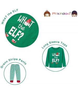 Sleep Sets Family Matching Christmas Pajamas Cotton Letter Printed Long Sleeve Tops Green Striped Pajamas Pant Set - Green-me...