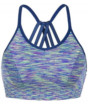 Bras Women's Medium Support Strappy Sports Bra Racerback Yoga Bras Running Gym Athletic Vest - Camouflage green - CT18KC26H9X