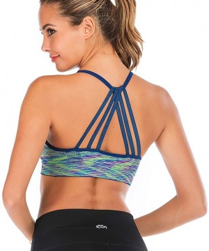 Bras Women's Medium Support Strappy Sports Bra Racerback Yoga Bras Running Gym Athletic Vest - Camouflage green - CT18KC26H9X