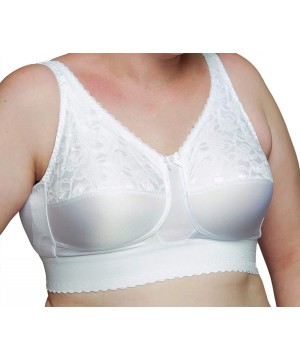 Bras 610 Lace Wide Band Mastectomy Pocket Bra (Multiple Sizes & Colors) - White - C811675DDM1