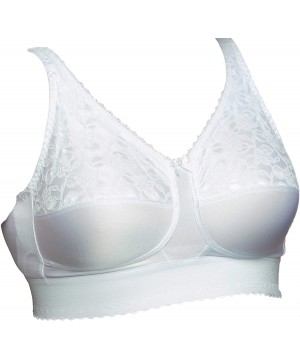 Bras 610 Lace Wide Band Mastectomy Pocket Bra (Multiple Sizes & Colors) - White - C811675DDM1