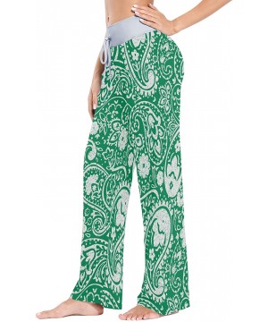 Bottoms Women's Loose Casual Comfy Pajama Pants Drawstring Palazzo Wide Leg Lounge Pants - Color10 - C0197ENTGS2