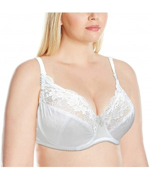 Bras Women's Everyday Lace Minimizer Bra Plus Size Bras Full Coverage with Underwire - White - CR18CMWC2I0