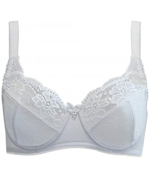 Bras Women's Everyday Lace Minimizer Bra Plus Size Bras Full Coverage with Underwire - White - CR18CMWC2I0