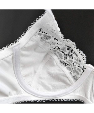 Bras Women's Everyday Lace Minimizer Bra Plus Size Bras Full Coverage with Underwire - White - CR18CMWC2I0