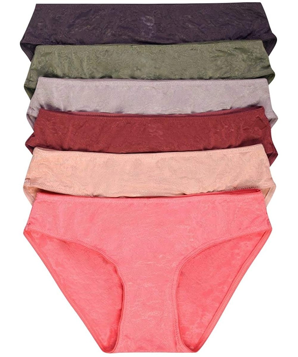 Panties Women's 6-Pack Floral Accents Hipsters & Bikini Panties - Poly/Blend - Chain Link - CY18UQ50Y05