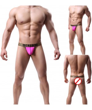 G-Strings & Thongs Men's Strapless Jock Ice Silk Thongs Underwear Backless Lingerie Low-Rise - Multicolor-4-pack - CN18SM7RH0M