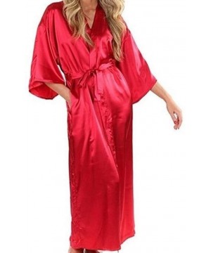 Robes Mix Size Very Beautiful Women Silk Satin Long Wedding Bride Bridesmaid Robe Kimono Robe Lightweight and Comfortable Per...