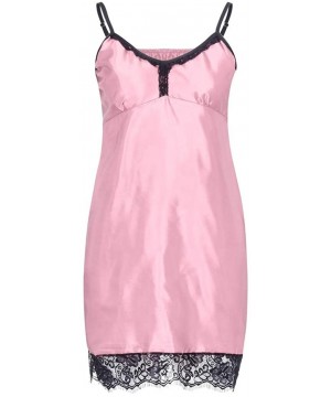 Nightgowns & Sleepshirts Women Valentine's Day Fashion Comfy Satin Sleepwear Passion Temptation Nightwear Nightdress Sexy Lin...