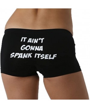 Panties Women's It Ain't Gonna Spank Itself Boy Shorts - Black - CI11J4JTBE1