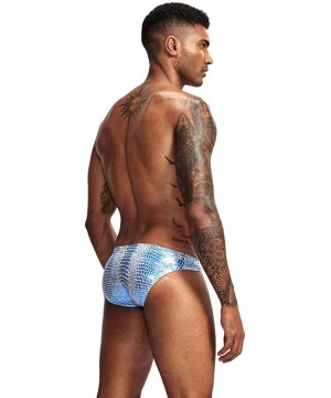 Bikinis Low-Waist Polyester Serpentine U-Shaped Men's Boxer - Blue - CH18TKSXIH2