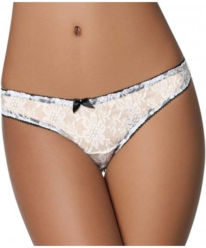 Bustiers & Corsets Women Underpants Low-Waist of Opening Lace Knickers Sexy Lingerie Underwear - White - CV18YEG50W6