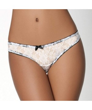 Bustiers & Corsets Women Underpants Low-Waist of Opening Lace Knickers Sexy Lingerie Underwear - White - CV18YEG50W6