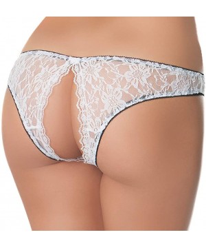 Bustiers & Corsets Women Underpants Low-Waist of Opening Lace Knickers Sexy Lingerie Underwear - White - CV18YEG50W6