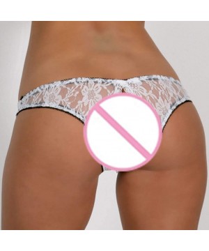 Bustiers & Corsets Women Underpants Low-Waist of Opening Lace Knickers Sexy Lingerie Underwear - White - CV18YEG50W6