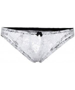 Bustiers & Corsets Women Underpants Low-Waist of Opening Lace Knickers Sexy Lingerie Underwear - White - CV18YEG50W6