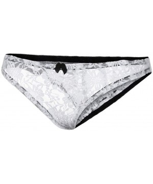 Bustiers & Corsets Women Underpants Low-Waist of Opening Lace Knickers Sexy Lingerie Underwear - White - CV18YEG50W6