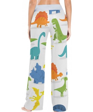 Bottoms Cartoon Dinosaur Colorful Women Loose Palazzo Casual Drawstring Sleepwear Print Yoga Pants - CC19CSKIKYW