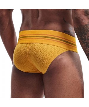 Briefs Mens Briefs Underwear Athletic Underwear Brief Cotton Mens Underwear Briefs Sport Underwear - Yellow - CV1972ADT6W