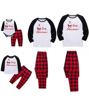 Sleep Sets Christmas Pajamas for Family- Merry Christmas Santa Classic Plaid Matching Family Xmas Pajama Set - Infants' - C91...