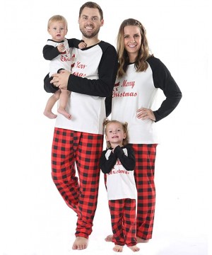 Sleep Sets Christmas Pajamas for Family- Merry Christmas Santa Classic Plaid Matching Family Xmas Pajama Set - Infants' - C91...